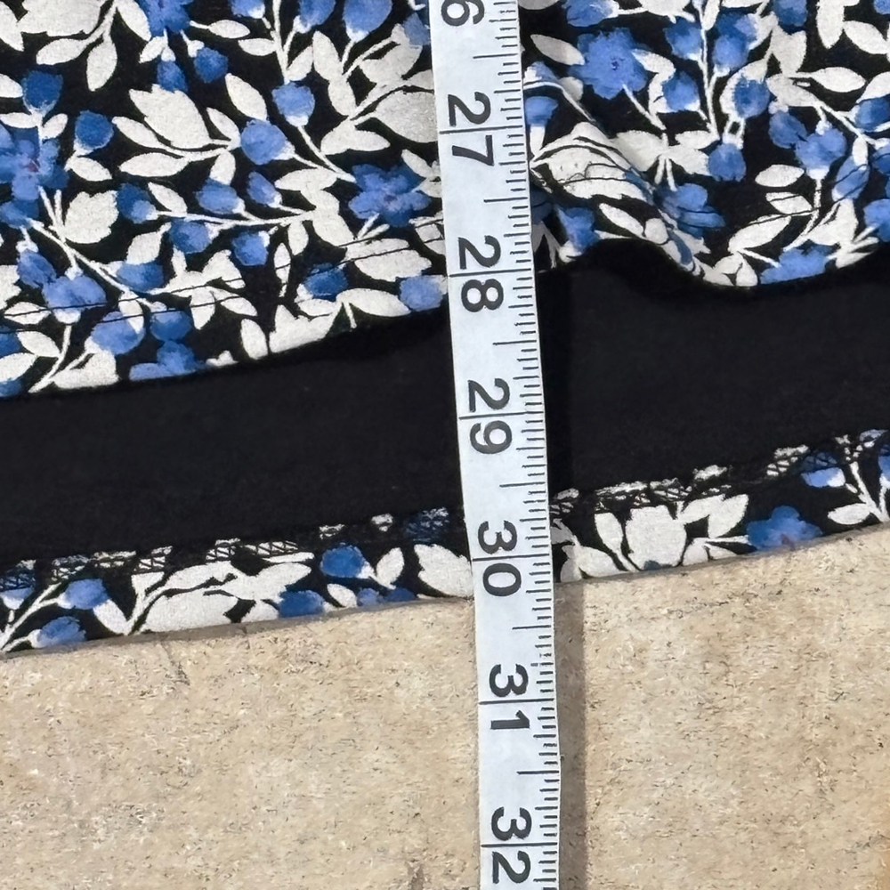 J.Jill Simply Supima Crewneck Tunic Top Women’s Small Black Blue White Floral - Picture 7 of 11